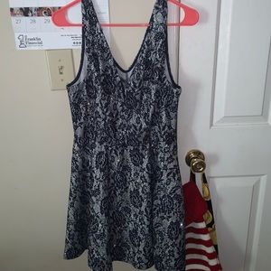 Navy and silver glitter dress